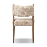 A midcentury-inspired piece brought to modern times. A supportive, sling-style back and seat cushion are upholstered in a soft, velvety fabric, with toasted oak armless framing Amethyst Home provides interior design, new home construction design consulting, vintage area rugs, and lighting in the Laguna Beach metro area.