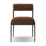 The armless dining chair gets a playful update with a bolstered cylinder seat back. Made from soft shearling and hammered metal — a Seventies-inspired material mix to elevate any dining space. Performance fabrics are specially created to withstand spills, stains, high traffic and wear, ensuring long-term comfort and unmatched durability Amethyst Home provides interior design, new home construction design consulting, vintage area rugs, and lighting in the Winter Garden metro area.