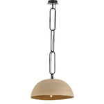 An oversized dome with a speckled glossy finish hangs from overscale chain links for impact. Links are removable to adjust the length Amethyst Home provides interior design, new home construction design consulting, vintage area rugs, and lighting in the Park City metro area.