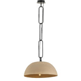 An oversized dome with a speckled glossy finish hangs from overscale chain links for impact. Links are removable to adjust the length Amethyst Home provides interior design, new home construction design consulting, vintage area rugs, and lighting in the Park City metro area.