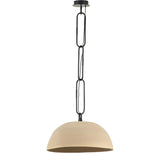 An oversized dome with a speckled glossy finish hangs from overscale chain links for impact. Links are removable to adjust the length Amethyst Home provides interior design, new home construction design consulting, vintage area rugs, and lighting in the Washington metro area.
