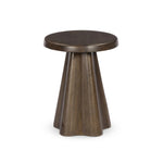 Add an extra surface anywhere with a solid mango end table with a playful clover shape Amethyst Home provides interior design, new home construction design consulting, vintage area rugs, and lighting in the Tampa metro area.