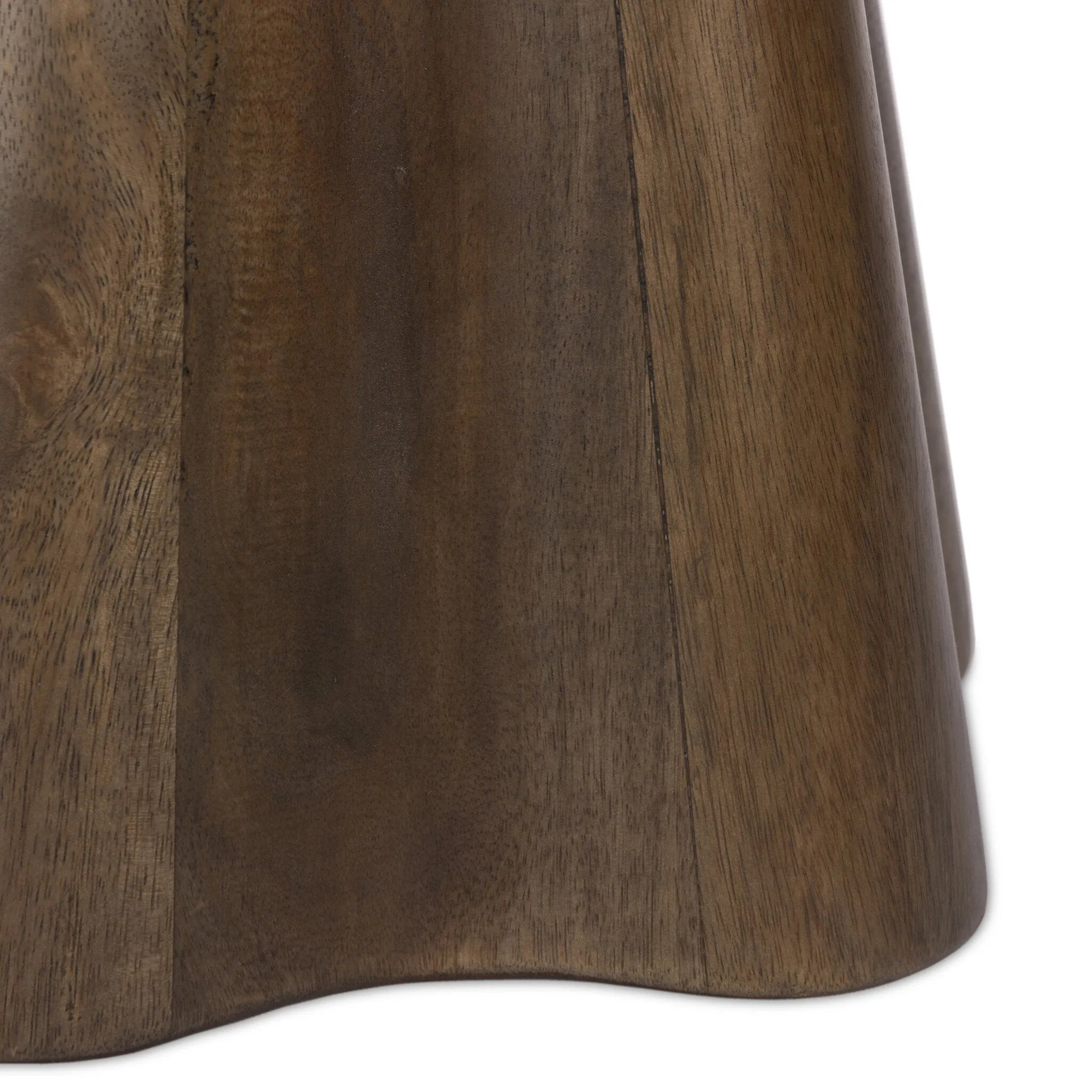 Add an extra surface anywhere with a solid mango end table with a playful clover shape Amethyst Home provides interior design, new home construction design consulting, vintage area rugs, and lighting in the Winter Garden metro area.
