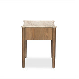 Bring storage to the bedside. Off-white marble pairs with light brown oak for a warm, minimalist look. This traditional-spirited nightstand's bullnose edges and rounded corners balance out the piece’s rectangular case.As lovers of natural design at Amethyst, we love the designer inspired Joah Nightstand - Antique White Marble. Amethyst Home provides interior design, new home construction design consulting, vintage area rugs, and lighting in the Omaha metro area.