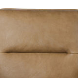 Featuring Jones Palermo Drift Chair by Four Hands at Amethyst Home. A coastal-inspired lounge chair, modernized. Angled back legs and separate cushioning create a relaxed, inviting look. Mid-level blind stitching refines the seat back. Stark amber ash frame offsets rich top-grain leather, showcasing thick-cut hide with pronounced natural texture.Overall Dimens. Amethyst Home provides interior design, new home construction design consulting, vintage area rugs, and lighting in the Austin metro area.