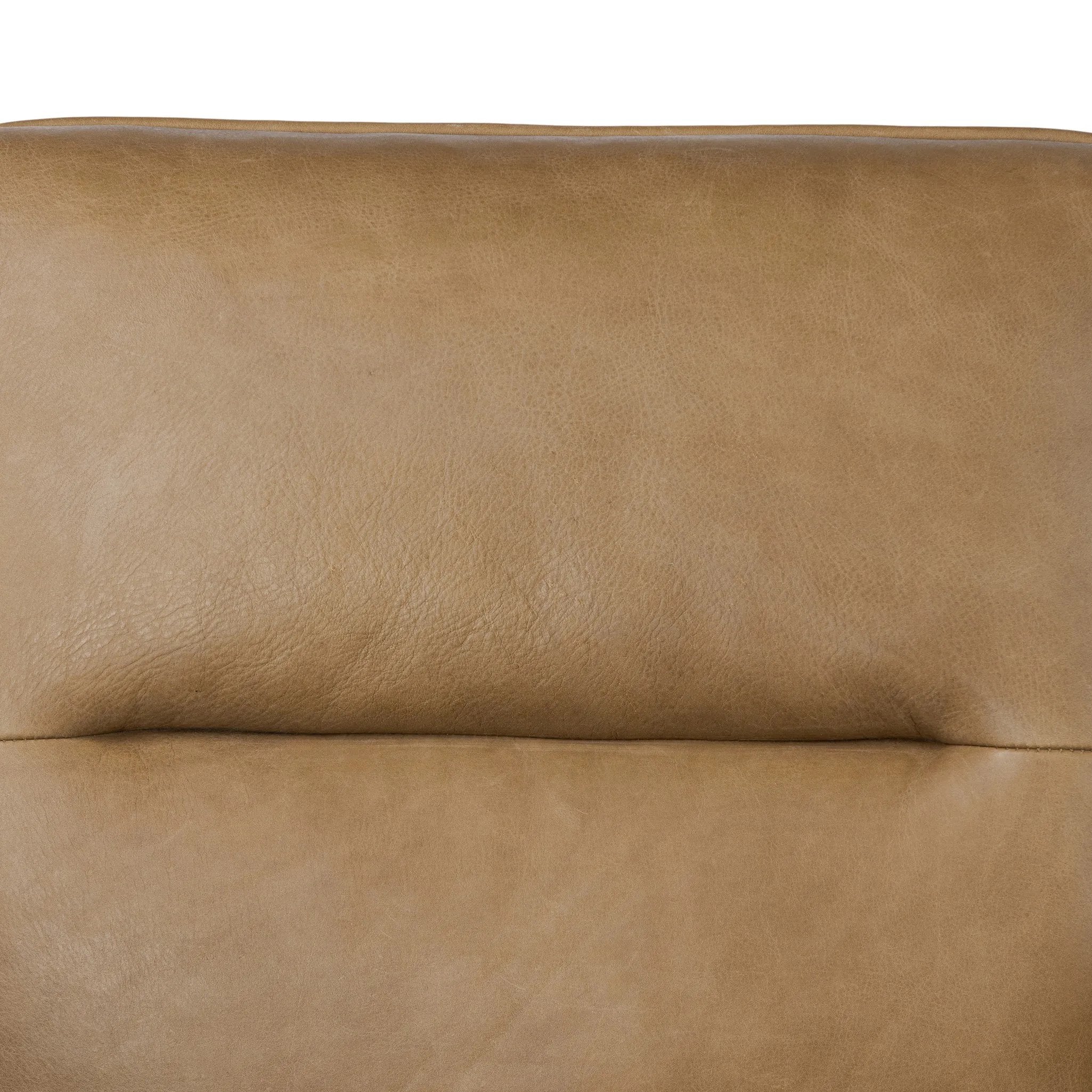 Featuring Jones Palermo Drift Chair by Four Hands at Amethyst Home. A coastal-inspired lounge chair, modernized. Angled back legs and separate cushioning create a relaxed, inviting look. Mid-level blind stitching refines the seat back. Stark amber ash frame offsets rich top-grain leather, showcasing thick-cut hide with pronounced natural texture.Overall Dimens. Amethyst Home provides interior design, new home construction design consulting, vintage area rugs, and lighting in the Austin metro area.