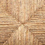 Featuring Jovan Stained Saddle Brown Dining Chair by Four Hands at Amethyst Home. A seamless addition to your dining collection, a slim-profile dining chair pairs a woven banana leaf seat with a solid oak frame featuring a bentwood back. Overall Dimensions: 20.00"w x 22.25"d x 37.00"h. Amethyst Home provides interior design, new home construction design consulting, vintage area rugs, and lighting in the Seattle metro area.