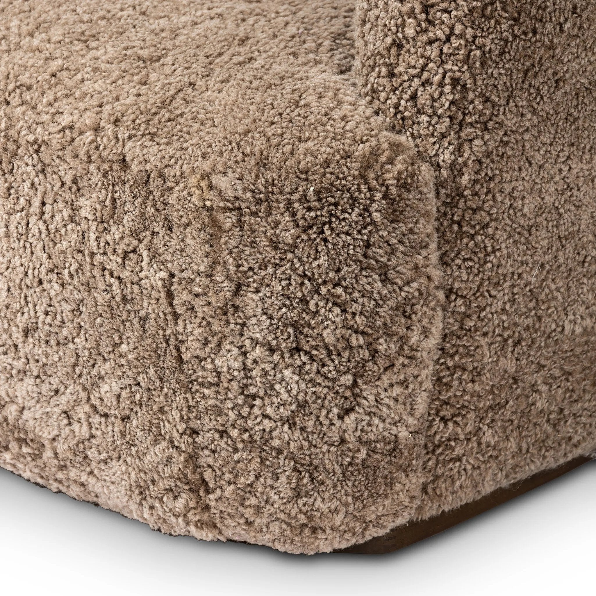Reimagine movie nights, gaming and more. With a supple pile that's soft to the touch, taupe shearling upholstery pairs with S-spring suspension and an enveloped frame for an inviting look and feel.As fans of organic modern design at Amethyst, we love the optimistic inspired Julius Sofa - Taupe Shearling. Amethyst Home provides interior design, new home construction design consulting, vintage area rugs, and lighting in the Monterey metro area.