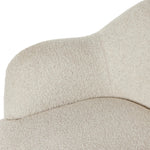 With a high, yarn-like pile that's soft to the touch, ivory upholstery pairs with an S-spring seat and enveloped frame for an inviting look and feel on this 360-degree swivel chair Amethyst Home provides interior design, new home construction design consulting, vintage area rugs, and lighting in the Austin metro area.