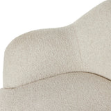 With a high, yarn-like pile that's soft to the touch, ivory upholstery pairs with an S-spring seat and enveloped frame for an inviting look and feel on this 360-degree swivel chair Amethyst Home provides interior design, new home construction design consulting, vintage area rugs, and lighting in the Austin metro area.