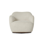 With a high, yarn-like pile that's soft to the touch, ivory upholstery pairs with an S-spring seat and enveloped frame for an inviting look and feel on this 360-degree swivel chair Amethyst Home provides interior design, new home construction design consulting, vintage area rugs, and lighting in the Laguna Beach metro area.
