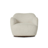 With a high, yarn-like pile that's soft to the touch, ivory upholstery pairs with an S-spring seat and enveloped frame for an inviting look and feel on this 360-degree swivel chair Amethyst Home provides interior design, new home construction design consulting, vintage area rugs, and lighting in the Laguna Beach metro area.