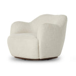 With a high, yarn-like pile that's soft to the touch, ivory upholstery pairs with an S-spring seat and enveloped frame for an inviting look and feel on this 360-degree swivel chair Amethyst Home provides interior design, new home construction design consulting, vintage area rugs, and lighting in the Omaha metro area.