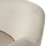 With a high, yarn-like pile that's soft to the touch, ivory upholstery pairs with an S-spring seat and enveloped frame for an inviting look and feel on this 360-degree swivel chair Amethyst Home provides interior design, new home construction design consulting, vintage area rugs, and lighting in the Park City metro area.