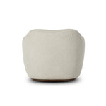 With a high, yarn-like pile that's soft to the touch, ivory upholstery pairs with an S-spring seat and enveloped frame for an inviting look and feel on this 360-degree swivel chair Amethyst Home provides interior design, new home construction design consulting, vintage area rugs, and lighting in the Washington metro area.