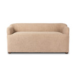 Simply classic. A high wing back pairs with softly rolled arms for a curvy look and supportive sit. Tan shearling-like upholstery invites you to settle in.As fans of natural style at Amethyst, we love the warm modern inspired Kadon Accent Bench - Sheepskin Camel. Amethyst Home provides interior design, new home construction design consulting, vintage area rugs, and lighting in the Charlotte metro area.
