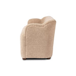 Simply classic. A high wing back pairs with softly rolled arms for a curvy look and supportive sit. Tan shearling-like upholstery invites you to settle in.As fans of natural style at Amethyst, we love the warm modern inspired Kadon Accent Bench - Sheepskin Camel. Amethyst Home provides interior design, new home construction design consulting, vintage area rugs, and lighting in the Tampa metro area.
