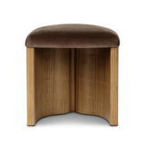 This unique accent stool makes a shapely statement in any room, with a wishbone-shaped base of amber-finished ash veneer and velvety cotton seat.As enthusiasts of modern aesthetics at Amethyst, we love the designer inspired Karick Accent Stool - Surrey Mink. This item pairs well with other brands such as Loloi Rugs and is perfect for modern homes Amethyst Home provides interior design, new home construction design consulting, vintage area rugs, and lighting in the Houston metro area.