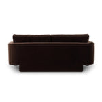 Float-style this unique sofa in a room to show off design details like sleek lines and rear cutouts. Designed with S spring construction, foam and fiber seat cushioning and loose feather-blend back cushions. Upholstered in a soft, velvety cotton. Amethyst Home provides interior design, new home construction design consulting, vintage area rugs, and lighting in the Kansas City metro area.