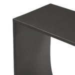 Simply structured and architectural, this outdoor firewood holder is constructed of an inverted arch of charcoal iron atop a minimalist split base foot. Cover or store indoors during inclement weather and when not in use Amethyst Home provides interior design, new home construction design consulting, vintage area rugs, and lighting in the Kansas City metro area.