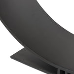 Simply structured and architectural, this outdoor firewood holder is constructed of an inverted arch of charcoal iron atop a minimalist split base foot. Cover or store indoors during inclement weather and when not in use Amethyst Home provides interior design, new home construction design consulting, vintage area rugs, and lighting in the Nashville metro area.