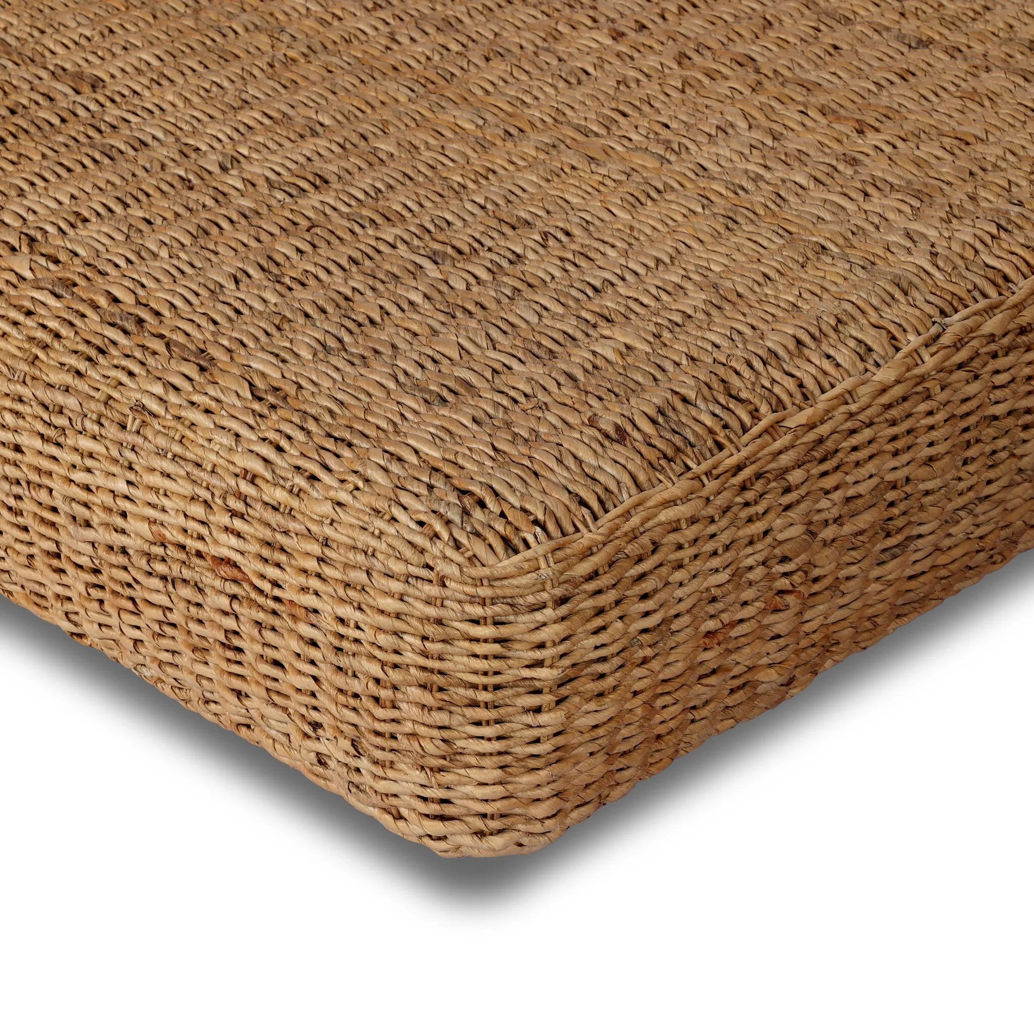 Textural banana leaf is subtly bleached to bring a coastal look to this fully woven coffee table. Adds a casual, elevated element to the living space.As lovers of natural aesthetics at Amethyst, we love the designer inspired Keira Coffee Table. This item pairs well with other brands such as Surya and is perfect for color drenched homes Amethyst Home provides interior design, new home construction design consulting, vintage area rugs, and lighting in the Houston metro area.