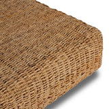 Textural banana leaf is subtly bleached to bring a coastal look to this fully woven coffee table. Adds a casual, elevated element to the living space.As lovers of natural aesthetics at Amethyst, we love the designer inspired Keira Coffee Table. This item pairs well with other brands such as Surya and is perfect for color drenched homes Amethyst Home provides interior design, new home construction design consulting, vintage area rugs, and lighting in the Nashville metro area.