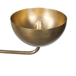 Six brass discs float on gently curved arms, suspended by adjustable black fabric cords that become an integral part of the design. The piece invites customization, allowing you to set the perfect length for your space. The bulbs nestle discreetly within each disc, creating a warm, diffused glow. G16.5 bulbs recommended Amethyst Home provides interior design, new home construction design consulting, vintage area rugs, and lighting in the Austin metro area.