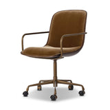 Our mixed material take on the midcentury molded ply chair. Plush ochre velvet seating pairs with a wooden back of rich brown burl and burnished brass arms that wrap under the seat and behind the back, for a continuous, flowing feel. This design-forward material mix creates a tonal and textural contrast that feels both found and fresh. Amethyst Home provides interior design, new home construction design consulting, vintage area rugs, and lighting in the Calabasas metro area.