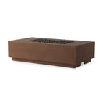 This outdoor fire table is a welcoming centerpiece designed for gathering. Made from glass-reinforced concrete, each piece is naturally finished with deep tones of pewter and dark grey. The monolithic shape is completed with lavastones in the center, bringing together a bold, monochromatic look. Amethyst Home provides interior design, new home construction design consulting, vintage area rugs, and lighting in the Miami metro area.
