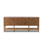 Add a coastal element to your living space with this organic-spirited media console. A woven paper cord shelf in a checkered pattern brings texture to a warm oak frame and tapered legs. Rear cutouts for cord management.As fans of clean materials at Amethyst, we love the optimistic inspired Kenzo Media Console - Warm Natural Oak Veneer. Amethyst Home provides interior design, new home construction design consulting, vintage area rugs, and lighting in the Salt Lake City metro area.