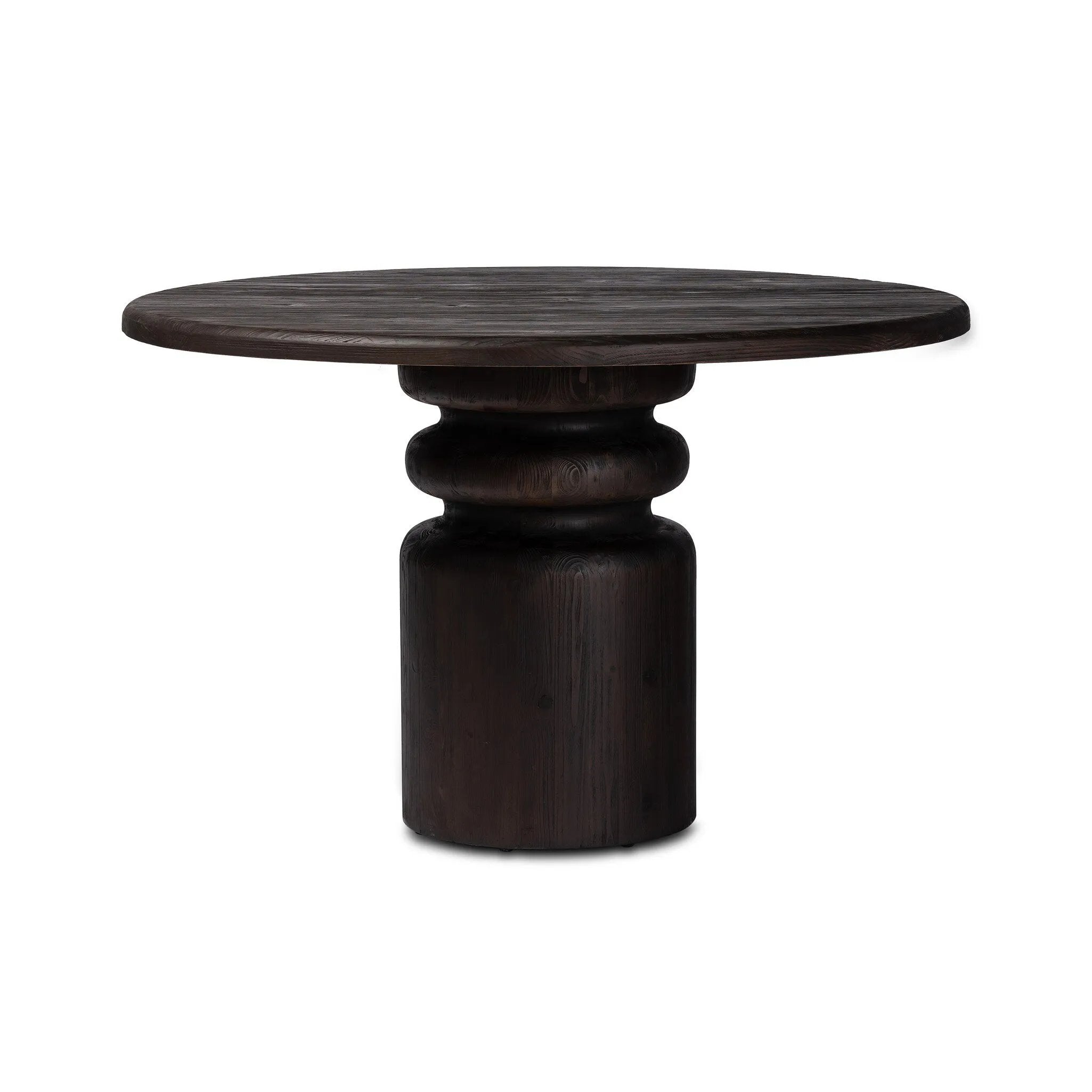 Featuring Kerrville Burnt Pine Round Dining Table by Four Hands at Amethyst Home. Solid pine pairs with a burnt finish for a warm, antiqued look, while a pedestal-style base and thoughtful detailing update the classic turn shape.
Overall Dimensions: 48.0" L x 48.0 " W x 30.0" H
Materials: Solid Pine, Poplar Eucalyptus PlywoodWeight: 179.67 lbs. Amethyst Home provides interior design, new home construction design consulting, vintage area rugs, and lighting in the Park City metro area.