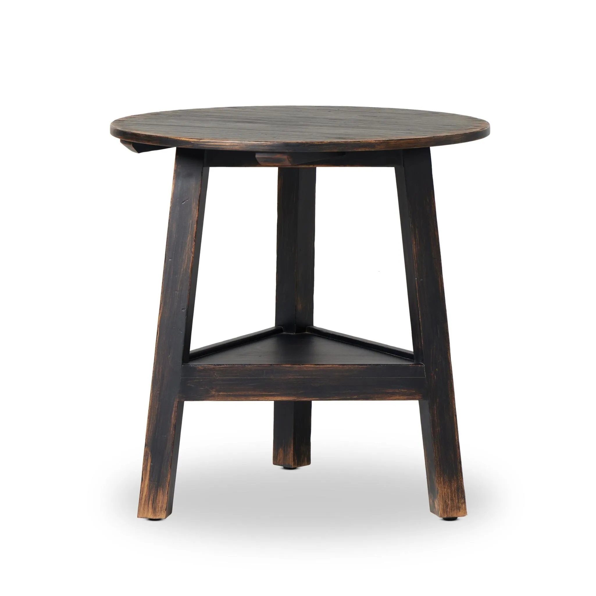 By the makers at Van Thiel, known for their antique-inspired pieces and hand-applied finishes. A versatile end table of distressed black pine brings an extra surface or seat to any room Amethyst Home provides interior design, new home construction design consulting, vintage area rugs, and lighting in the Monterey metro area.
