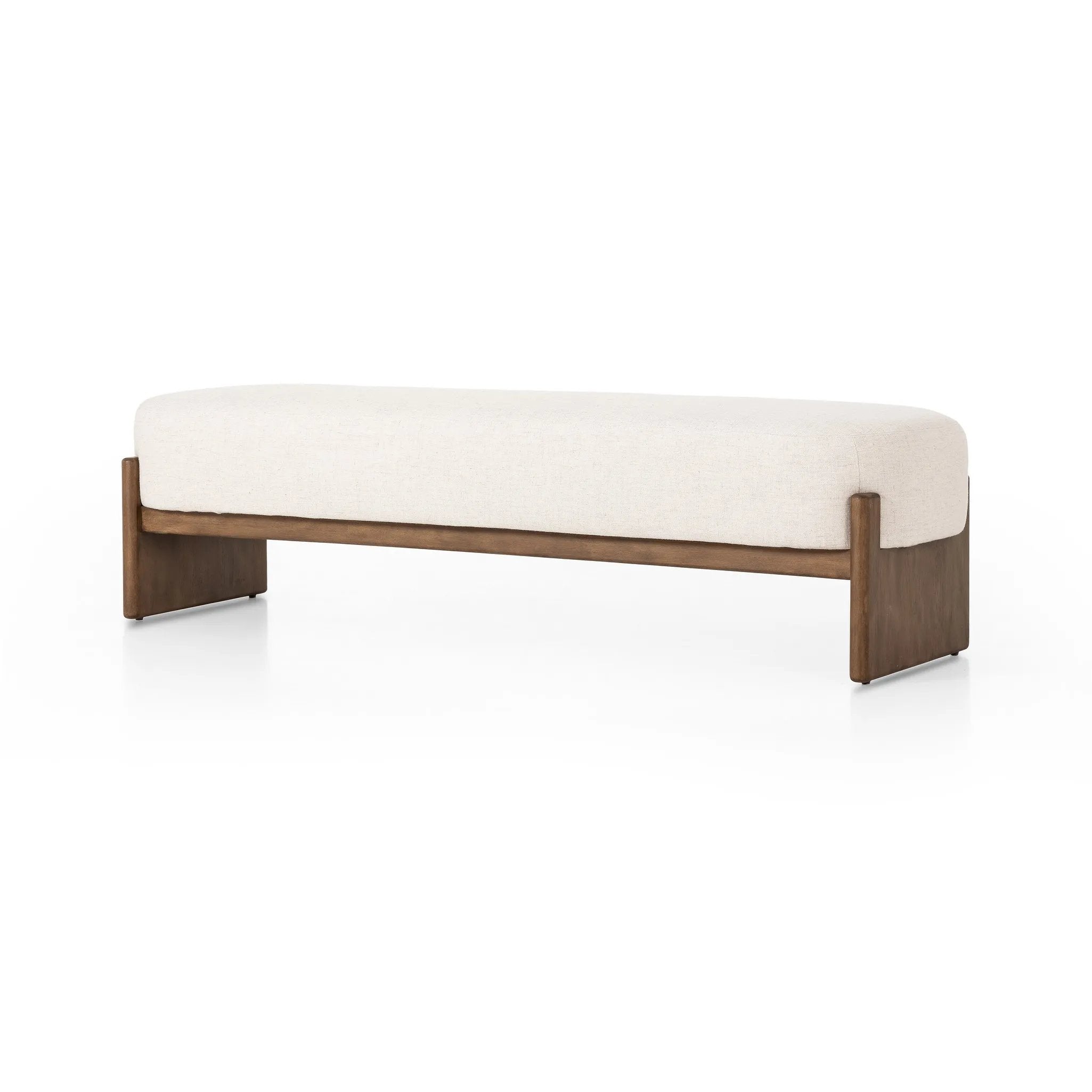 Style this modern accent bench just about anywhere. A cradle base of wire-brushed parawood supports a linen-like upholstered seat. Performance fabrics are specially created to withstand spills, stains, high traffic and wear, ensuring long-term comfort and unmatched durability Amethyst Home provides interior design, new home construction design consulting, vintage area rugs, and lighting in the Dallas metro area.