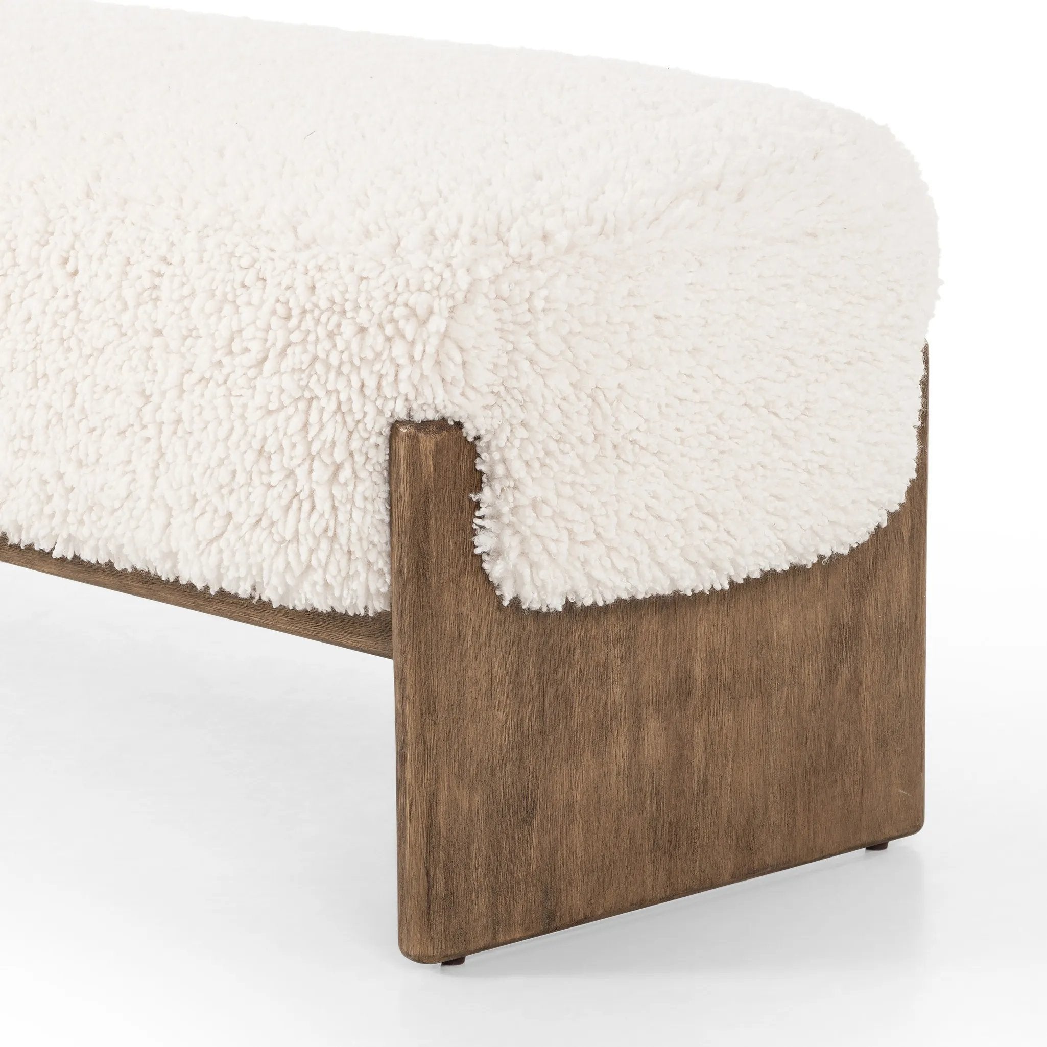 Featuring Kirby Andes Natural Accent Bench by Four Hands at Amethyst Home. Style this modern accent bench just about anywhere. A cradle base of wire-brushed parawood supports heavily textured upholstered seating.Overall Dimensions: 75.50"w x 20.50"d x 20.50"hWeight : 67.24 lbsMaterials: 100% Polyester, Solid Parawood, Poplar Plywood. Amethyst Home provides interior design, new home construction design consulting, vintage area rugs, and lighting in the San Diego metro area.