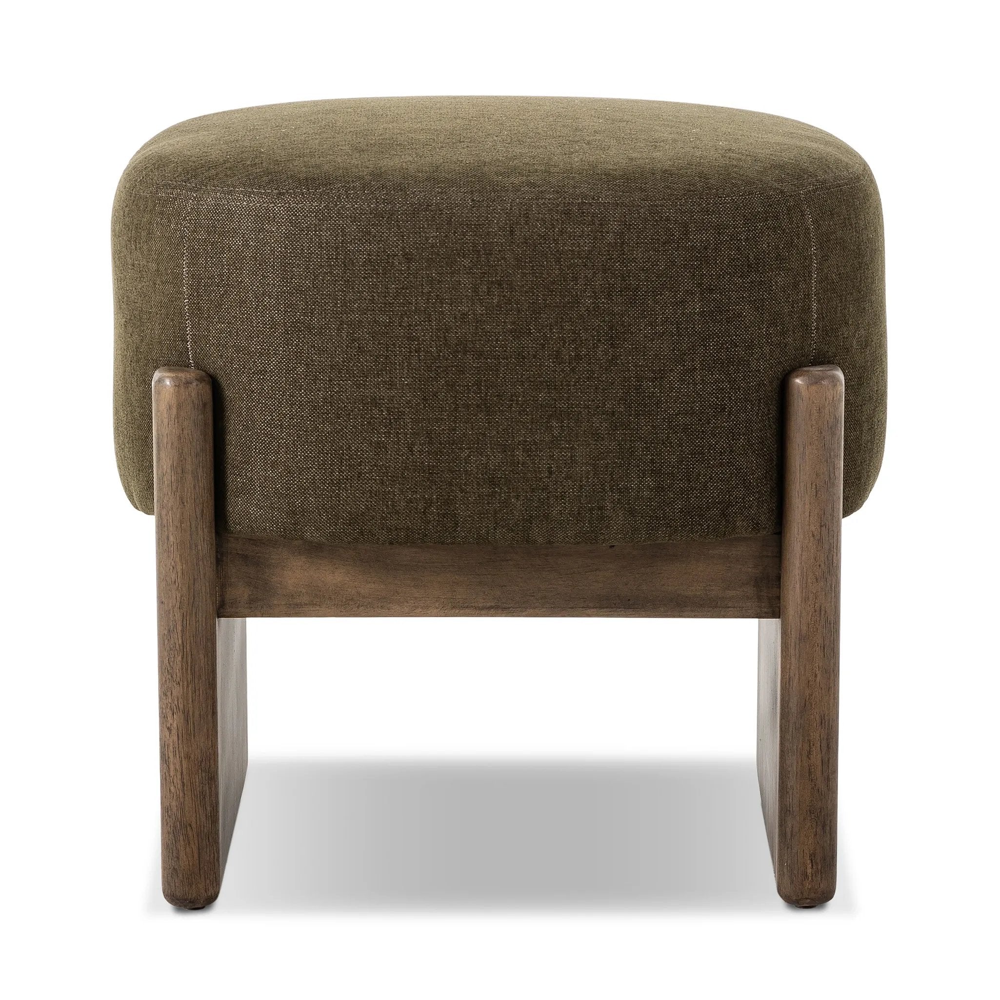 Style this vintage-inspired accent stool just about anywhere. A cradle base of wire-brushed parawood supports olive high-performance fabric. Performance fabrics are specially created to withstand spills, stains, high traffic and wear, ensuring long-term comfort and unmatched durability Amethyst Home provides interior design, new home construction design consulting, vintage area rugs, and lighting in the Charlotte metro area.