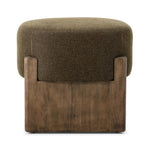 Featuring Kirby Sutton Olive Accent Stool by Four Hands at Amethyst Home. Style this vintage-inspired accent stool just about anywhere. A cradle base of wire-brushed parawood supports olive high-performance fabric. Performance fabrics are specially created to withstand spills, stains, high traffic and wear, ensuring long-term comfort and unmatched durabil. Amethyst Home provides interior design, new home construction design consulting, vintage area rugs, and lighting in the Kansas City metro area.