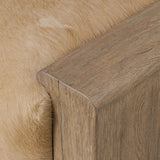 Make your space stand out with a unique accent bench of solid oak and hair on hide. Reflective of hides' one-of-a-kind nature, a variance in coloring, pattern and hair length is to be expected Amethyst Home provides interior design, new home construction design consulting, vintage area rugs, and lighting in the Newport Beach metro area.
