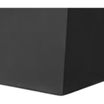 Cast black concrete forms a monolithic planter for use indoors and out. Cover or store indoors during inclement weather and when not in use Amethyst Home provides interior design, new home construction design consulting, vintage area rugs, and lighting in the Alpharetta metro area.