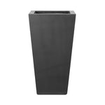 Cast black concrete forms a monolithic planter for use indoors and out. Cover or store indoors during inclement weather and when not in use Amethyst Home provides interior design, new home construction design consulting, vintage area rugs, and lighting in the Boston metro area.