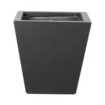 Cast black concrete forms a monolithic planter for use indoors and out. Cover or store indoors during inclement weather and when not in use Amethyst Home provides interior design, new home construction design consulting, vintage area rugs, and lighting in the Charlotte metro area.