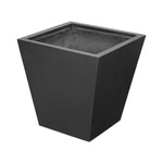 Cast black concrete forms a monolithic planter for use indoors and out. Cover or store indoors during inclement weather and when not in use Amethyst Home provides interior design, new home construction design consulting, vintage area rugs, and lighting in the Des Moines metro area.