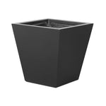 Cast black concrete forms a monolithic planter for use indoors and out. Cover or store indoors during inclement weather and when not in use Amethyst Home provides interior design, new home construction design consulting, vintage area rugs, and lighting in the Kansas City metro area.