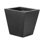 Cast black concrete forms a monolithic planter for use indoors and out. Cover or store indoors during inclement weather and when not in use Amethyst Home provides interior design, new home construction design consulting, vintage area rugs, and lighting in the Miami metro area.