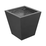Cast black concrete forms a monolithic planter for use indoors and out. Cover or store indoors during inclement weather and when not in use Amethyst Home provides interior design, new home construction design consulting, vintage area rugs, and lighting in the Salt Lake City metro area.