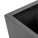 Cast black concrete forms a monolithic planter for use indoors and out. Cover or store indoors during inclement weather and when not in use Amethyst Home provides interior design, new home construction design consulting, vintage area rugs, and lighting in the Scottsdale metro area.