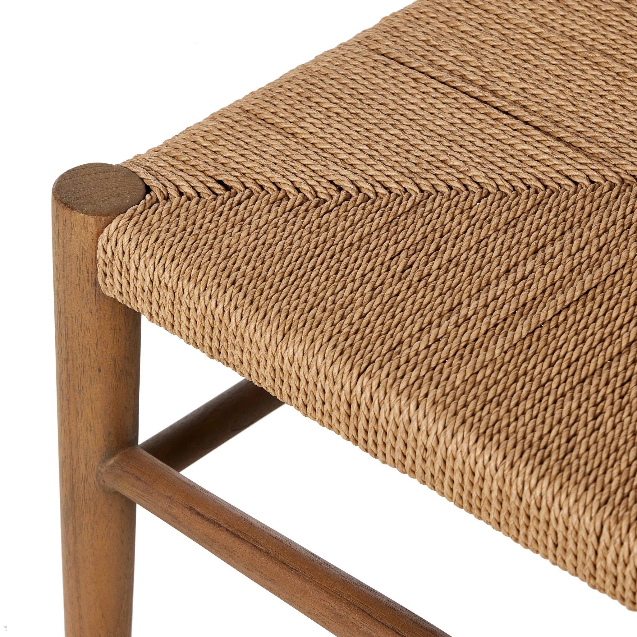 Featuring Ladder Textured Natural  Back Outdoor Dining Chair by Four Hands at Amethyst Home. Expertly crafted, the Ladder Textured Natural Back Outdoor Dining Chair is the ideal choice for comfortable and stylish outdoor dining. With its sturdy and durable design, it provides exceptional support and its textured finish adds a touch of natural charm to any outd. Amethyst Home provides interior design, new home construction design consulting, vintage area rugs, and lighting in the Dallas metro area.