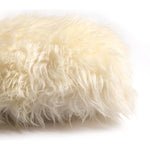 The Lalo Lambskin Lumbar Pillow with an insert is made of 100% unshorn sheepskin and brings all the texture to your bedroom or living room sofa Amethyst Home provides interior design, new home construction design consulting, vintage area rugs, and lighting in the Laguna Beach metro area.