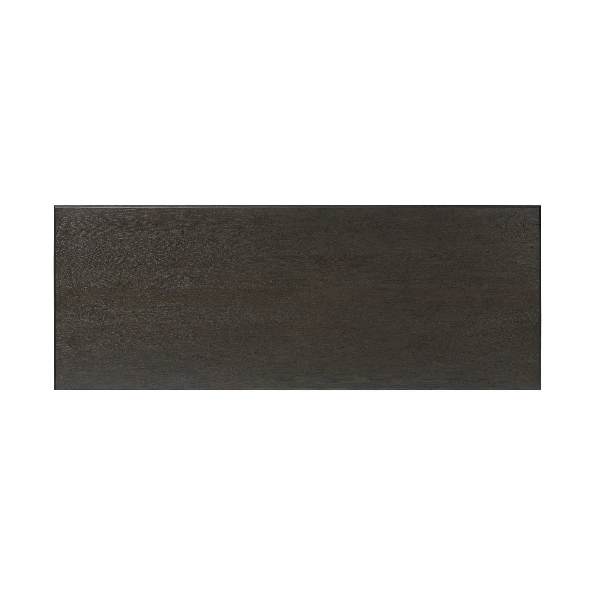 Featuring Lauren Charcoal Oak Resawn Veneer Desk by Four Hands at Amethyst Home. Made from resawn oak and oak veneer, a legal-style desk offers major storage with dual cabinetry, including file storage for legal and letter-size documents. A floating top and iron legs keep the look modern and light. This piece is designed in collaboration with Thomas Bina. Fo. Amethyst Home provides interior design, new home construction design consulting, vintage area rugs, and lighting in the Monterey metro area.