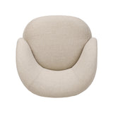 Low in profile with tight, impeccable tailoring, a 360-degree swivel chair is upholstered in a neutral performance fabric that works into a range of spaces and styles with ease. Foam cushioning and S-spring suspension ensures comfort. Amethyst Home provides interior design, new home construction design consulting, vintage area rugs, and lighting in the Dallas metro area.